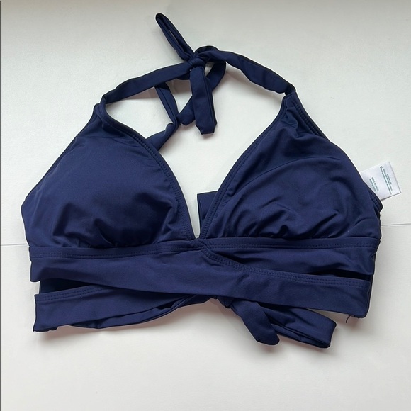 Kona Sol Halter Bikini Top Navy Blue Small - Picture 1 of 5